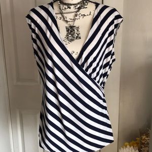 Navy and White blouse